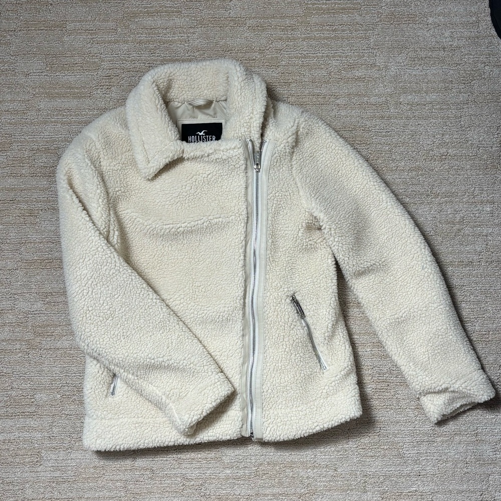 Hollister Cream Jacket - Cozy Sherpa Zip